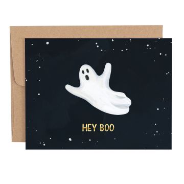 Hey Boo Ghost Halloween Greeting Card